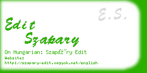 edit szapary business card